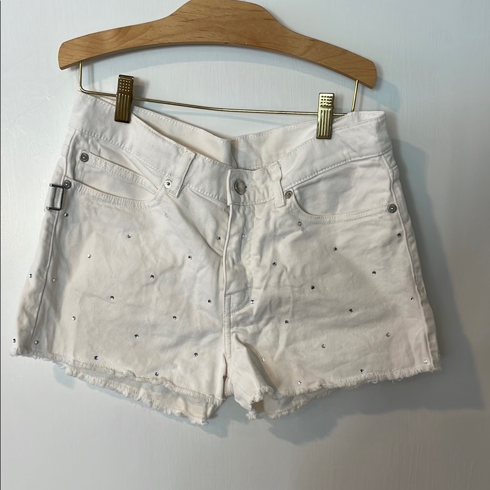 Zadig & Voltaire White Distressed Jean Shorts